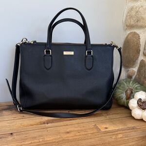 Large Kate Spade Black Leather Satchel Bag